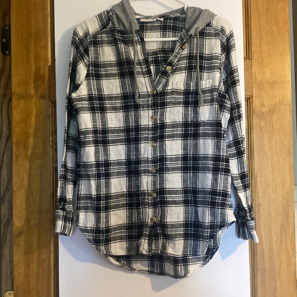 SO Monochrome Plaid Hoodie